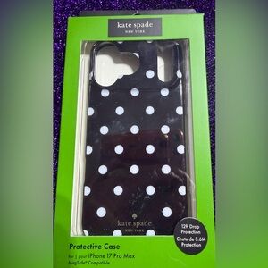 Kate Spade Black and White Polka Dot Case for iPhone 17 Pro Max